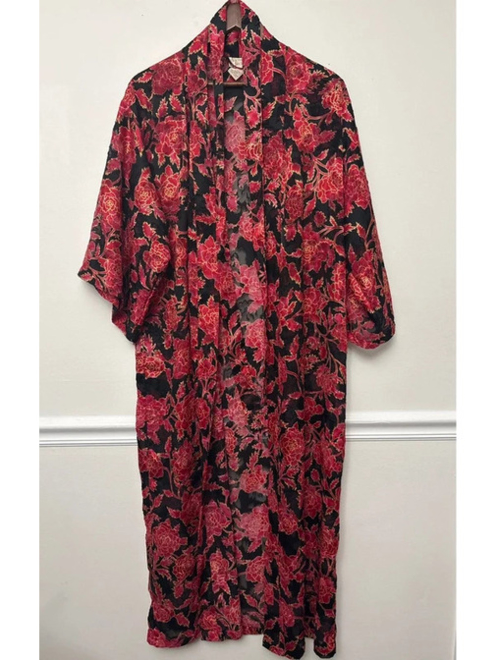 Vintage Victoria’s Secret Gold Label Sheer Floral Maxi Robe